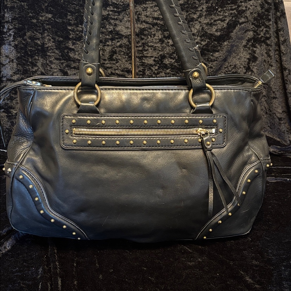 Micheal Kors Chic Black Studded Shoulder Bag